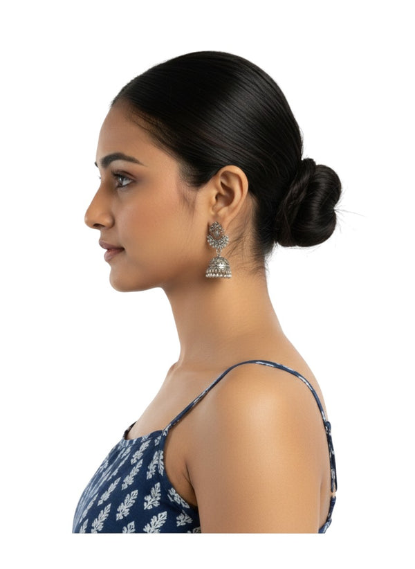 Navy Blue Handblock-Style Strappy Kurti